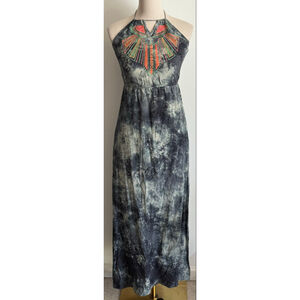 Women's Flying Tomato Gray Tie-Dye Halter Maxi Dress XS